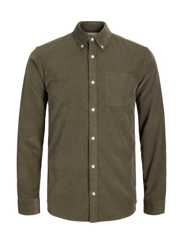 Jack & Jones, Neformální košile z bavlny ve vzhledu jemného manšestru Olive 5XL