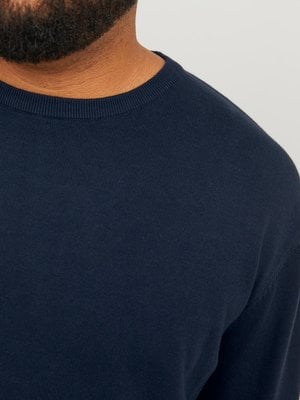 Round-neck sweater in lightweight cotton 