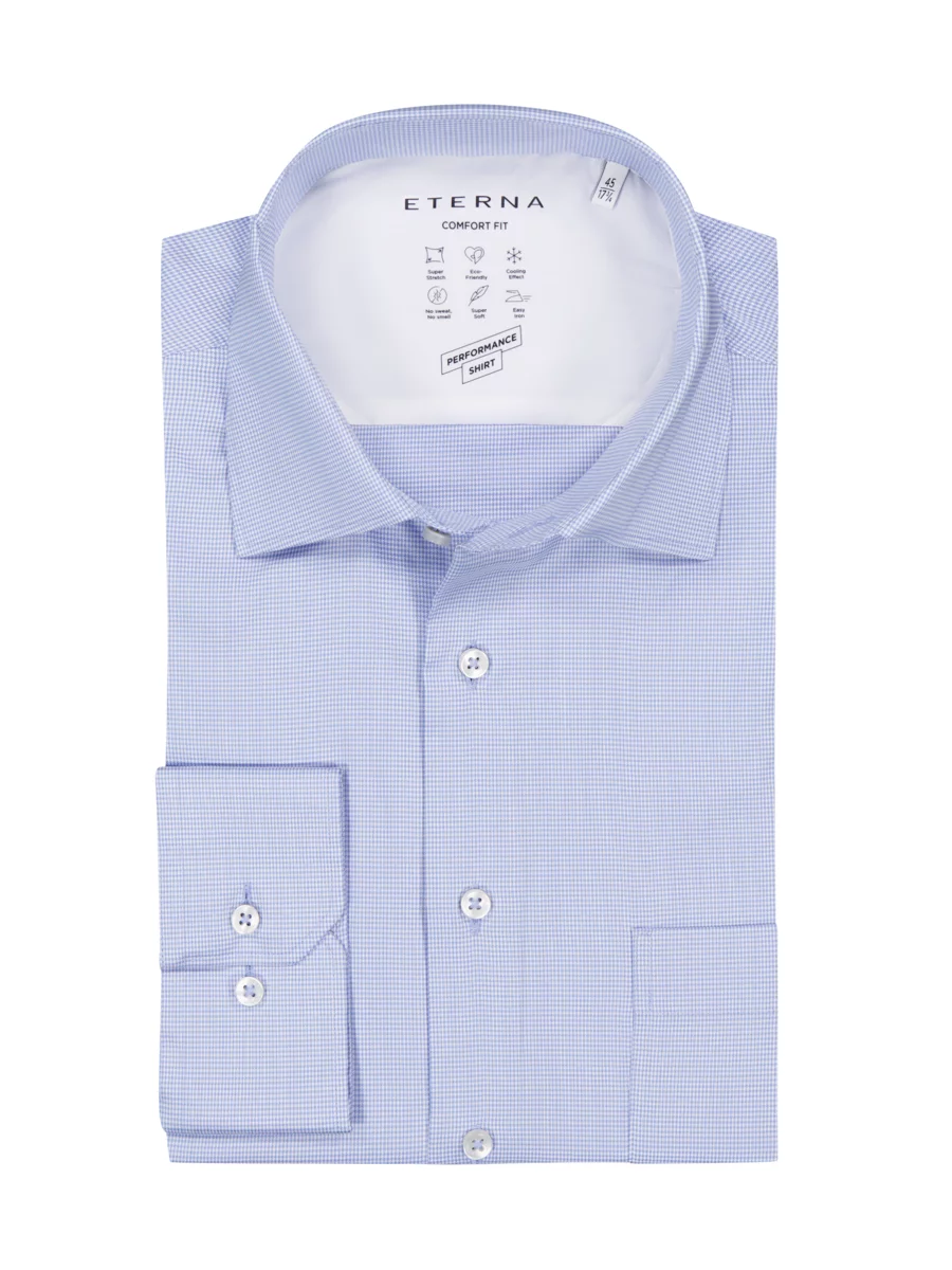 Hemd mit feinem Muster, Comfort well Rusborg, Hirmer , feel hellblau | Größen Tom Große Fit shirt