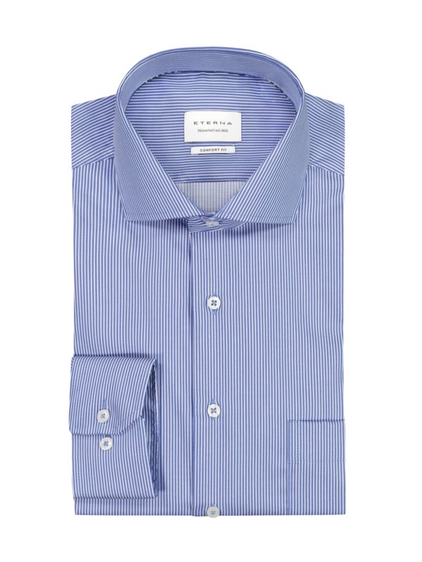 Eterna, Košile comfort fit, s proužkovaným vzorem, extra dlouhá Modrá 44SL