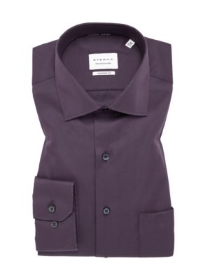 Single colour, opaque shirt with breast pocket