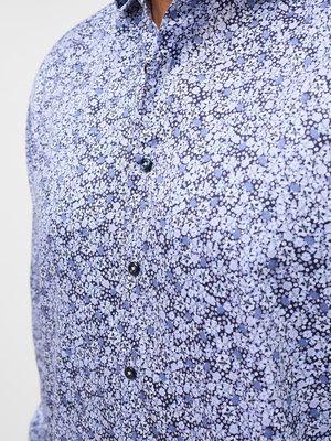 Shirt with all-over print in two-ply cotton, Comfort Fit 