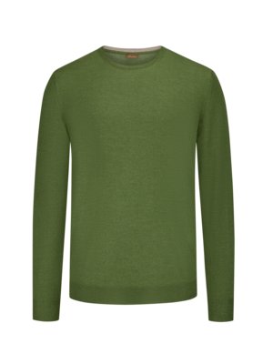 Merino wool sweater with elbow patches 