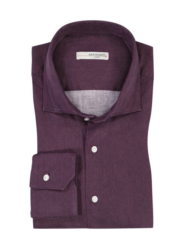 Levně Artigiano, Bavlněná košile s drobným vzorem Bourdeaux