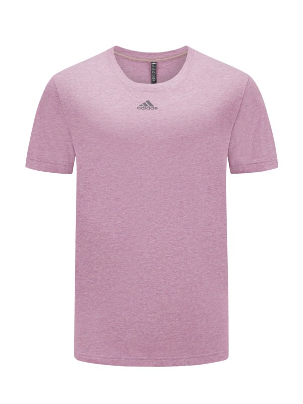 Levně Adidas, Sportovní košile z bavlny s potiskem loga, extra dlouhá Fialová