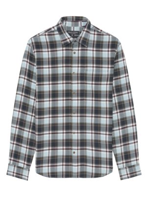 Casual-shirt-with-check-pattern-in-Heavy-Twill-fabric