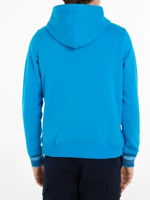 Hoodie mit Label-Stickerei und Knopf am Kragen