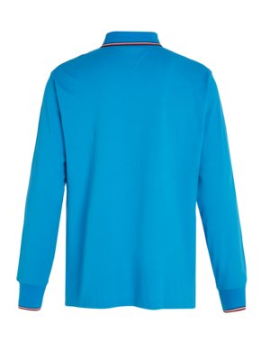 Long-sleeved-polo-shirt-with-stretch-and-small-label-print