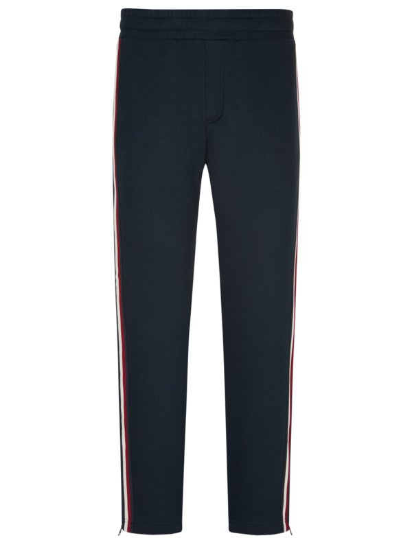 Levně Tommy Hilfiger, Joggingové kalhoty ze směsi bavlny s bočními pruhy NámořnickáModrá