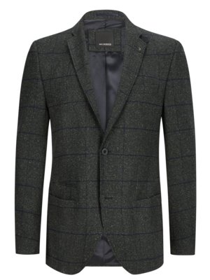 Blazer with check pattern and elbow patches