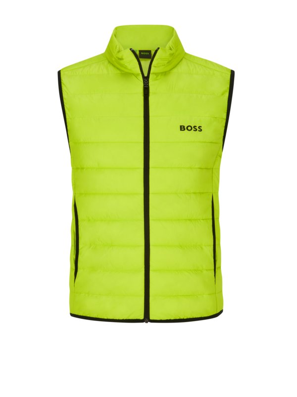 Boss Green, Lehká prošívaná vesta s vyšitým logem žlutý 4XL
