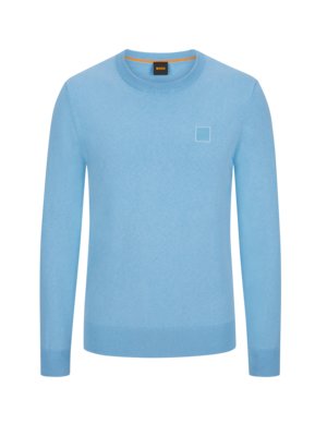 Sweatshirt with cashmere content and logo patch