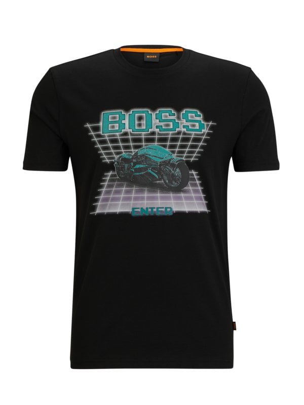 Boss Orange, T-shirt z nadrukiem z przodu černá 3XL