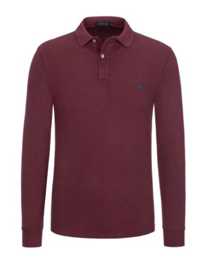 Long-sleeved polo shirt with embroidered logo