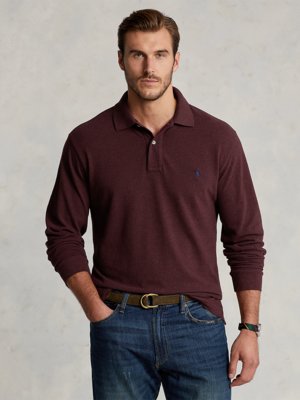 Long-sleeved polo shirt with embroidered logo