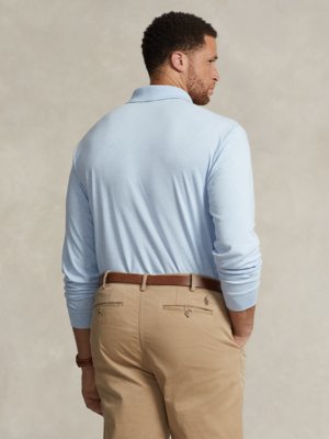 Long-sleeved polo shirt in jersey fabric