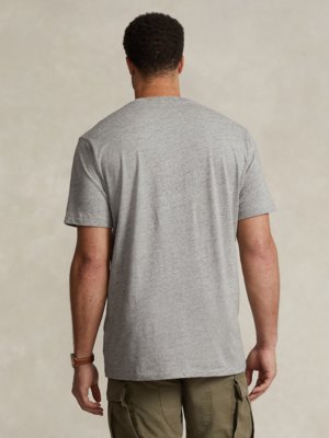 Softes T-Shirt aus Baumwolle mit frontseitiger Label-Stickerei