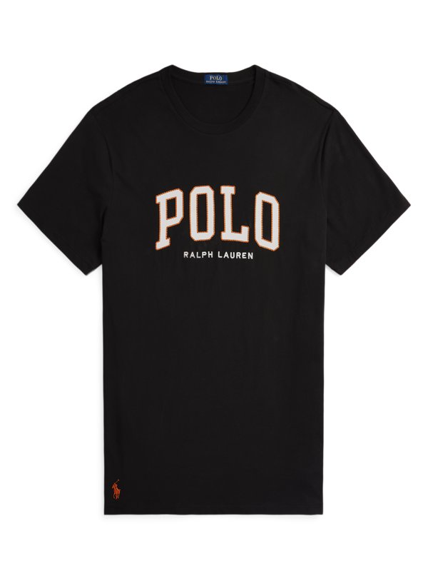 Levně Polo Ralph Lauren, Jemné tričko z bavlny s vyšitou značkou na straně předního dílu Černá