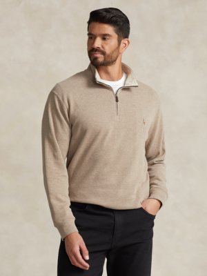 Softes Sweatshirt mit Troyer-Kragen