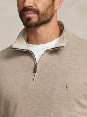 Sweatshirt with Troyer collar 