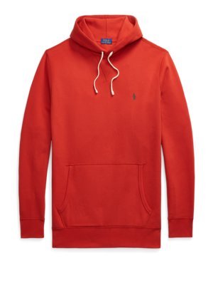 Soft hoodie with embroidered polo rider