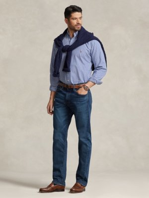 Shirt in Oxford fabric with checked pattern