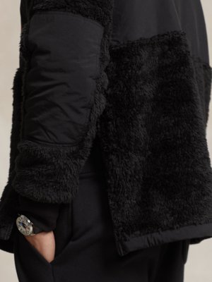 Half-zip-jacket-in-teddy-fabric-with-hood