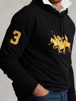 Hoodie with large embroidered logo