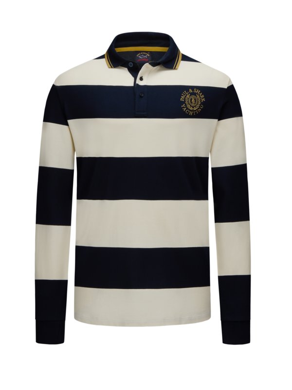 Levně Paul & Shark, Rugbyové tričko s proužkovaným vzorem NámořnickáModrá