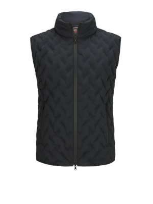 Down gilet with quilted diamond pattern