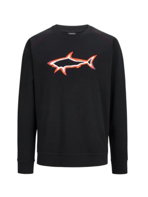 Sweatshirt with rubberised shark print 