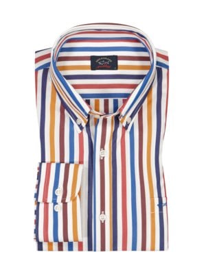 Poplin shirt with striped pattern 
