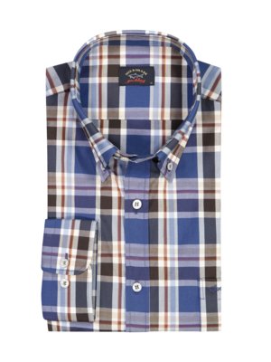 Poplin shirt with checked pattern