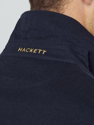 Long-sleeved polo shirt with embroidery and elbow patches