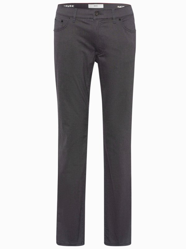 Brax, Bavlněné kalhoty s pěti kapsami a jemným vzorem, Hi Flex Antracit 42/30