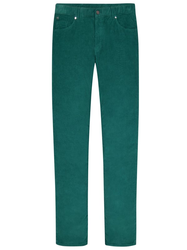 Levně Hiltl, Manšestrové kalhoty s 5 kapsami a podílem strečových vláken, slim stright fit SvětleZelená