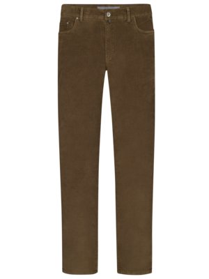 Five-pocket corduroy trousers Lyon with stretch, Tapered Fit  