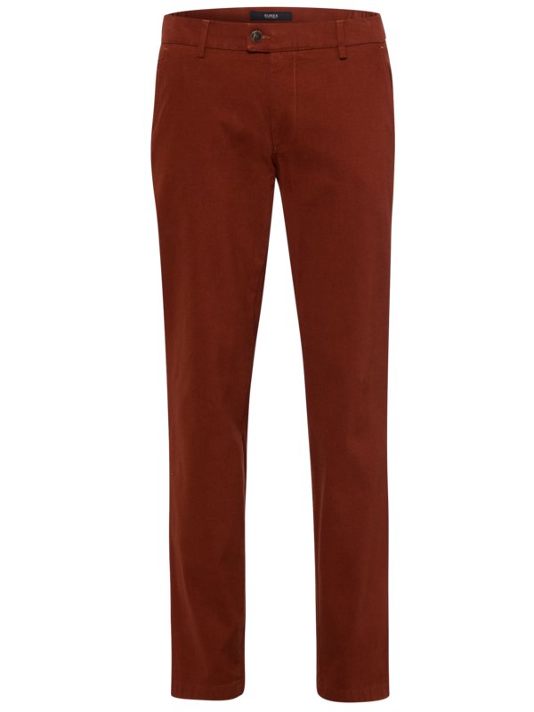 Levně Eurex, Chino kalhoty s podílem lyocellu a strečových vláken. regular fit Hnědá