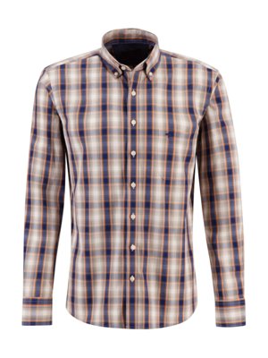 Shirt with glen check pattern, extra long 