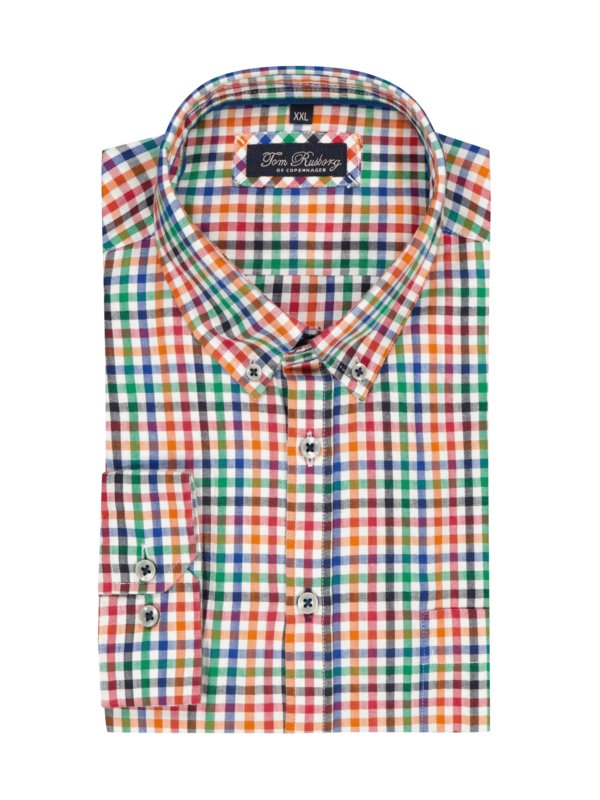 Tom Rusborg, Lehká flanelová košile s károvaným vzorem Vícebarevné 4XL