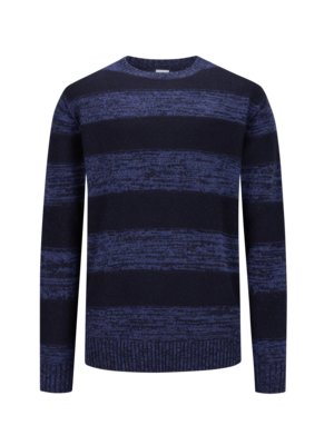 Wool sweater with block stripes 