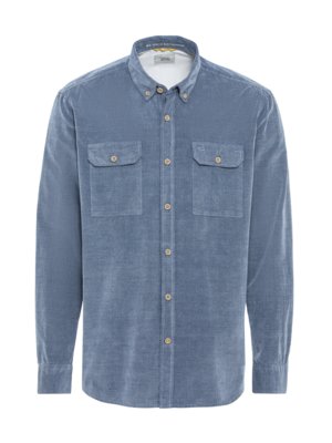 Corduroy shirt with button-down collar 