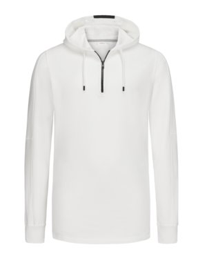 Hoodie with short zip, extra long  