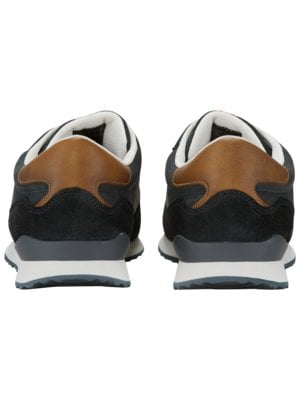Sneaker-in-Runner-Form-aus-Leder-mit-Veloursleder-Details