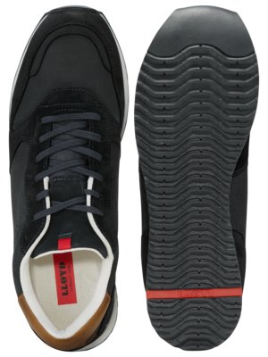 Sneaker-in-Runner-Form-aus-Leder-mit-Veloursleder-Details