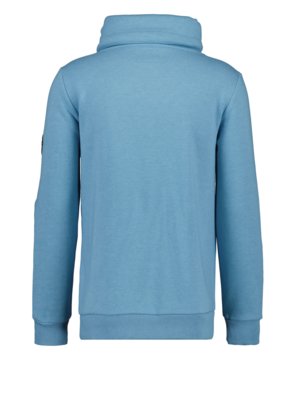 Sweatshirt-mit-Stehkragen-und-Logo-Aufnäher