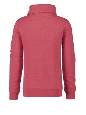Sweatshirt-mit-Stehkragen-und-Logo-Aufnäher