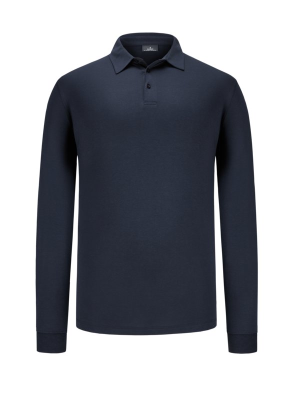 Ragman, Polo tričko s dlouhým rukávem, z měkké pima bavlny Námořnická Modrá 6XL