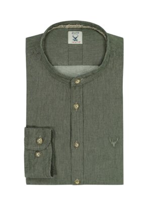 Traditional shirt with mini stripes and embroidered stag