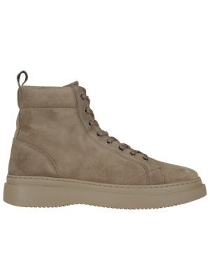 Lace-up boots made of suede with side zip